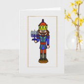 Chrismukkah Nutkraker Card Kaart (Gele Bloem)