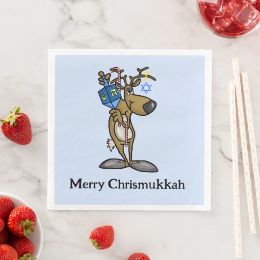 Chrismukkah Reindeer Paper Napkins Servet (Insitu)