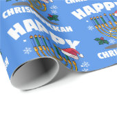 Chrismukkah Santa Hat en Menorah Cadeaupapier (Rol Hoek)