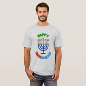Chrismukkah Santa Hat Menorah T-Shirt (Voorkant volledig)