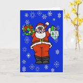 Chrismukkah Santa Snowflakes Wenskaart Kaart (Gele Bloem)