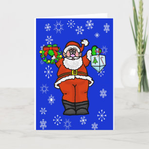 Chrismukkah Santa Snowflakes Wenskaart Kaart