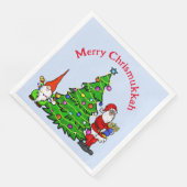 Chrismukkah Santa, Tree en Gnome Napkins Servet (Hoek)