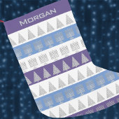 Chrismukkah Silver Menorah Tree Stripes Patroon Kleine Kerstsok