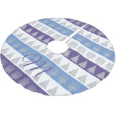 Chrismukkah Silver Stripes Optioneel monogram Kerstboom Rok (Gekanteld)
