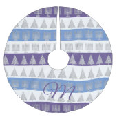 Chrismukkah Silver Stripes Optioneel monogram Kerstboom Rok (Voorkant)