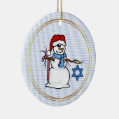 Chrismukkah Snowman Kerstornament Keramisch Ornament (Rechts)