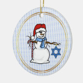 Chrismukkah Snowman Kerstornament Keramisch Ornament (Links)