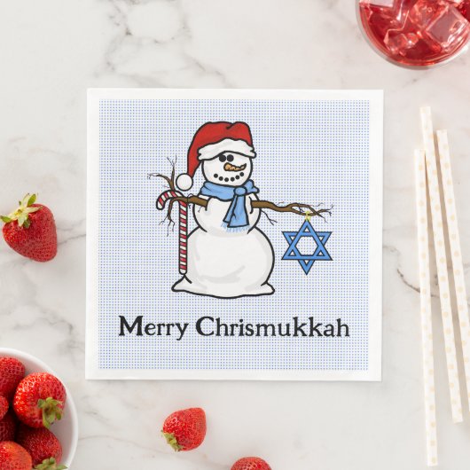Chrismukkah Snowman Napkins Servet (Insitu)