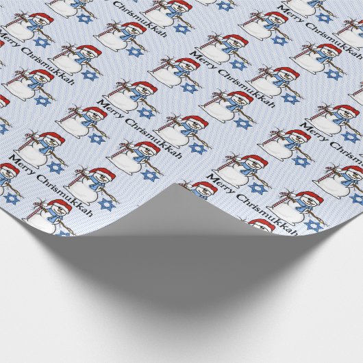 Chrismukkah Snowman Wrapping Paper Cadeaupapier (Hoek)