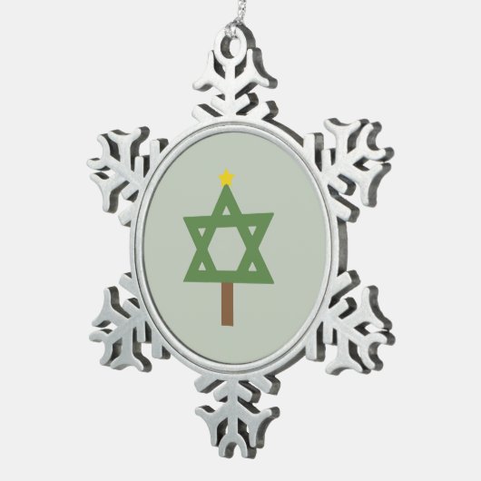 CHRISMUKKAH TREE -.png Tin Sneeuwvlok Ornament (Rechts)