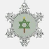 CHRISMUKKAH TREE -.png Tin Sneeuwvlok Ornament (Voorkant)