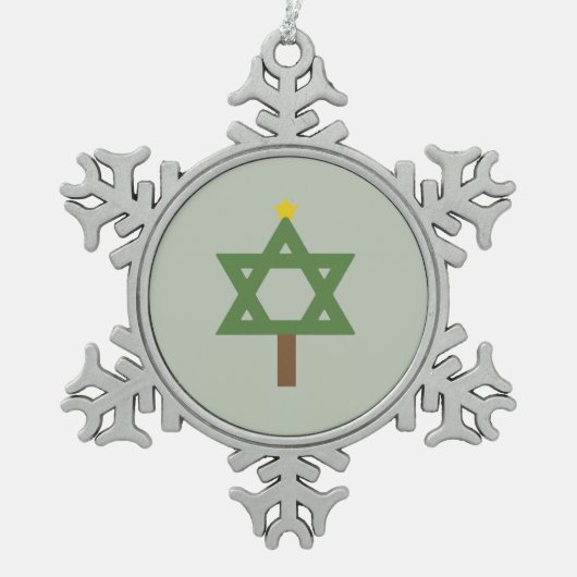 CHRISMUKKAH TREE -.png Tin Sneeuwvlok Ornament (Voorkant)