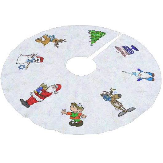Chrismukkah Tree Skirt Kerstboom Rok (Gekanteld)