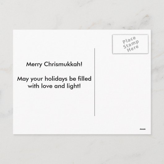 Chrismukkah wenskaart met elfen en dreidels feestdagenkaart (Achterkant)