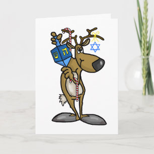 Chrismukkah Wenskaart met joodse rendieren Feestdagen Kaart
