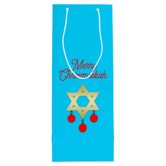 Chrismukkah Wine Gift Bags Wijn Cadeautas (Achterkant)