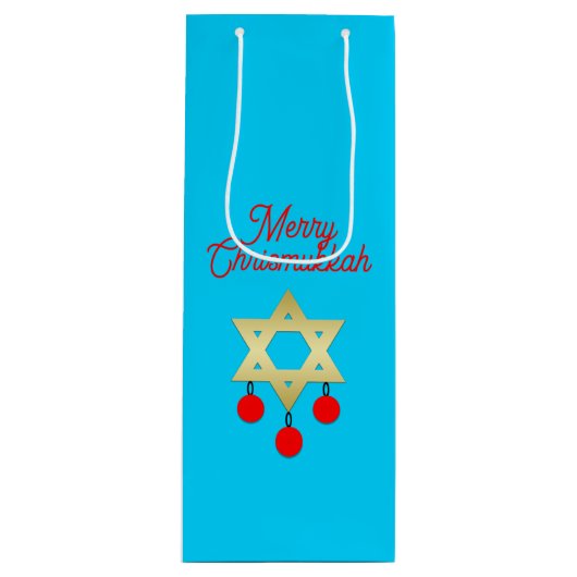 Chrismukkah Wine Gift Bags Wijn Cadeautas (Voorkant)