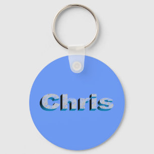 Chris's blauwe sleutelketen sleutelhanger