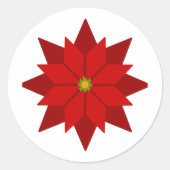 Chrissie Hattingdon Poinsettia Ronde Sticker (Voorkant)