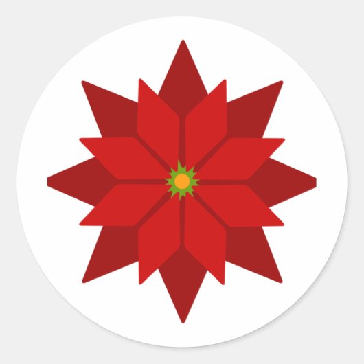 Chrissie Hattingdon Poinsettia Ronde Sticker (Voorkant)