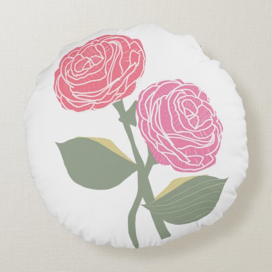 Chrissy Chrysantemum Rond Kussen (Achterkant)