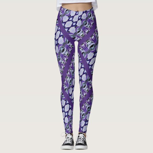 Chrissy's Stripes in paars Leggings (Voorkant)