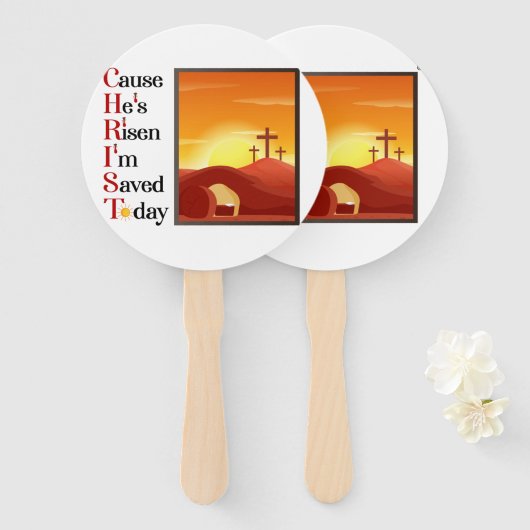 Christ Acroniem Kerk Fan Handwaaier (Voorkant en achterkant)