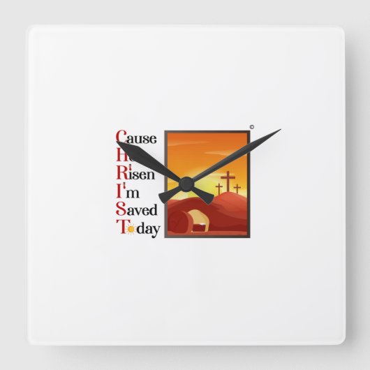 Christ Acroniem voor Square Wall Clock Vierkante Klok (Voorkant)