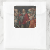 Christ and the Adulteress Vierkante Sticker (Tas)