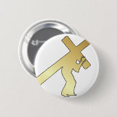 CHRIST CARRYING CROSS RONDE BUTTON 5,7 CM (Voorkant /achterkant)