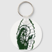 Christ Carved on a Leaf Sleutelhanger (Voorkant)