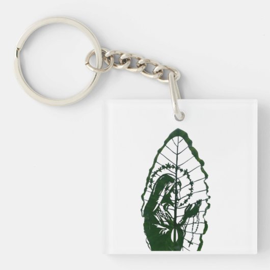 Christ Carved on a Leaf Sleutelhanger (voorkant)