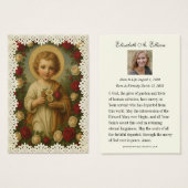 Christ Child Memorial Funeral Rozen kant Visitekaartje (Voorkant /achterkant)