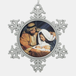 CHRIST CHILD TIN SNEEUWVLOK ORNAMENT