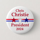Christ Christie President 2024 Ronde Button 5,7 Cm (Voorkant)