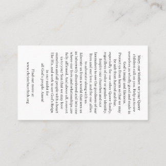 Christ Church Rainbow Madonna Card Visitekaartje