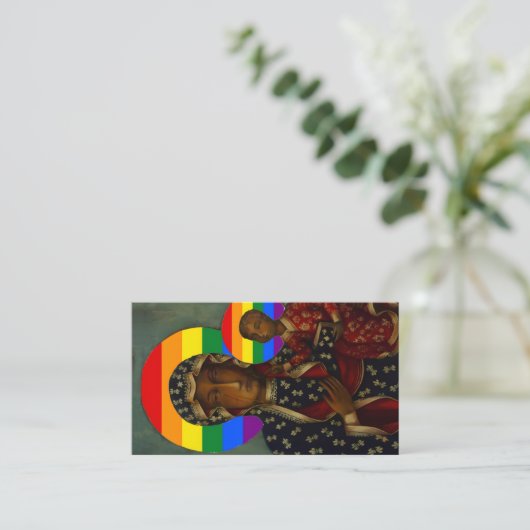 Christ Church Rainbow Madonna Card Visitekaartje (Staand voorkant)