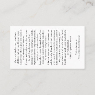 Christ Church Rainbow Madonna Card Visitekaartje