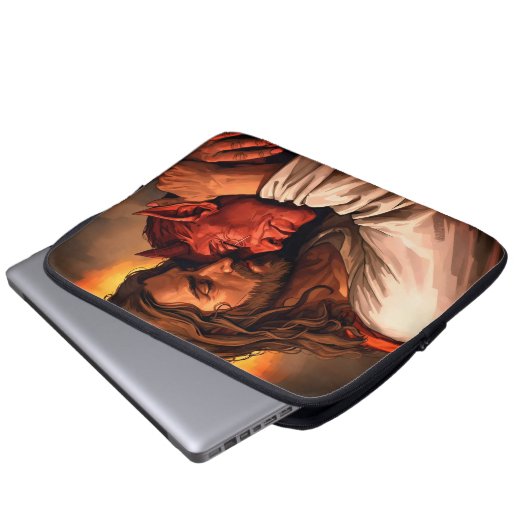 Christ Comforting Lucifer Laptop Case (Voorkant onderkant)