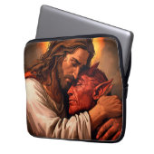 Christ Comforting Lucifer Laptop Case (Voorkant Links)