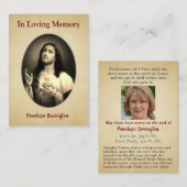 Christ Consoles Catholic Funeral Memorial Kaart Visitekaartje (Voorkant / Achterkant)