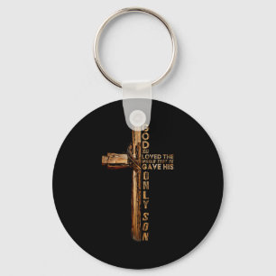 Christ Cross Christelijk Johannes 3 16 God Zo Love Sleutelhanger