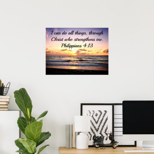 CHRIST DIE ME STERKTE SCHRIPTUUR GEEFT POSTER (Thuiskantoor)