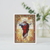 CHRIST Glas in lood Window Briefkaart (Staand voorkant)