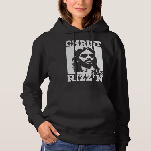 Christ has Rizz n Risen Cool Jesus Charisma Game H Hoodie (Voorkant)