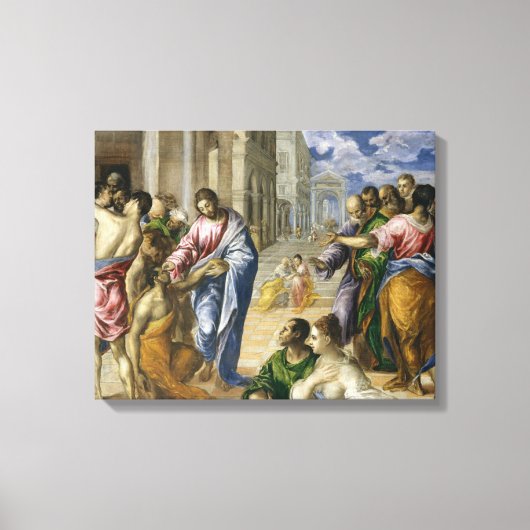 Christ Healing the Blind Canvas Afdruk (Voorkant)