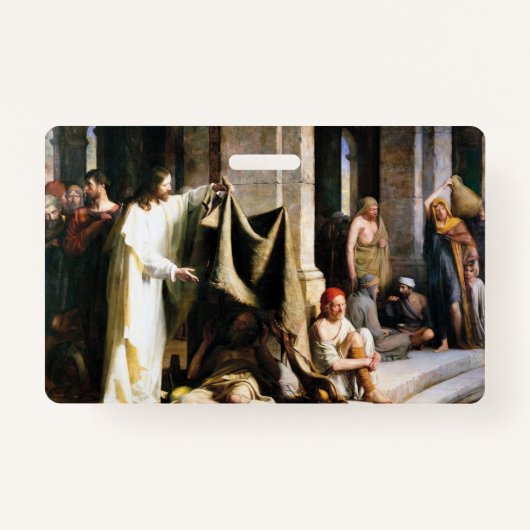 Christ Healing the Sick at Bethesda by Carl Bloch Badge (Voorkant)