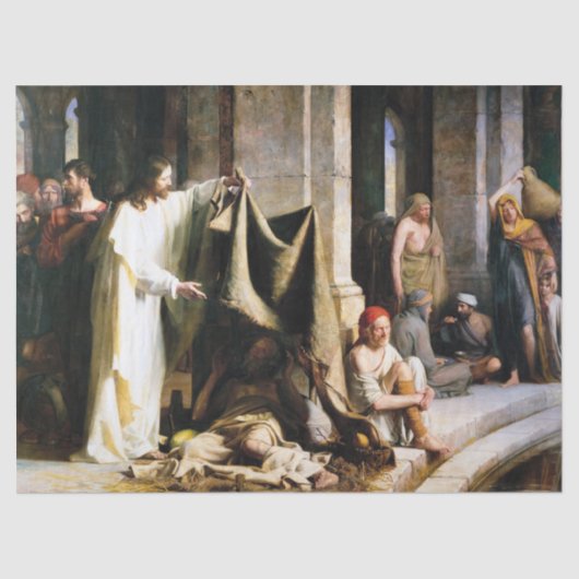 Christ Healing the Sick at Bethesda by Carl Bloch Tissuepapier (Voorkant)