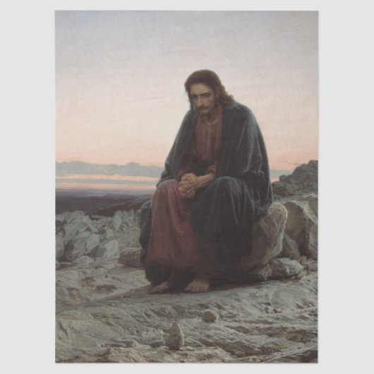 Christ in the Desert by Ivan Kramskoy Tissuepapier (Voorkant)